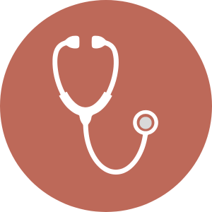 Pictogramme symbolisant les soins vétérinaires et le suivi de santé des chevaux en pension équestre.
